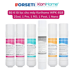 Combo 6 lõi lọc nước Korihome hàng chính hãng dùng cho máy lọc nước Korihome WPK-813, WPK-606-LT, WPK-605, WPK-818S, WPK-888-LT nhập khẩu Hàn Quốc