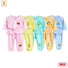 Bộ quần áo dài tay Babiboo quần áo bé trai bé gái cotton mềm mại BBC31