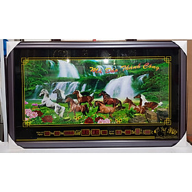 Tranh đèn đồng hồ lịch vạn niên-Mã đáo thành công-bát mã truy phong