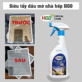 Tẩy dầu mỡ HGO tẩy sạch lưới lọc máy hút mùi, mặt bếp, bồn rửa bát, tường gạch ốp an toàn tiện lợi 500ml