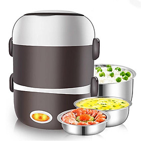 Electric Lunch Box Three layers Stainless Steel Heating Rice Office Worker Plug In Electric Heating Thermal Insulation