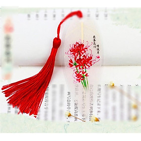 Book mark gân lá hoa bỉ ngạn vong xuyên đánh dấu trang sách phong cách cổ trang tặng ảnh thiết kế Vcone