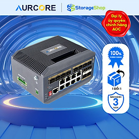 Thiết bị mạng - Bộ chuyển mạch (cầu nối) hiệu Aurcore, PoE/PoE+, 8 cổng GE, 12 cổng Gigabit SFP HÀNG CHÍNH HÃNG