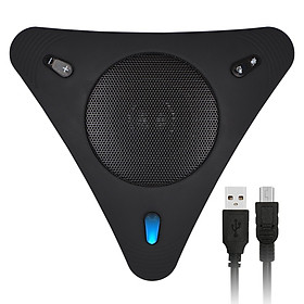 USB Speakerphone Conference Microphone with Speaker 360° Omnidirectional Mic Echo Cancellation PC Computer Laptop