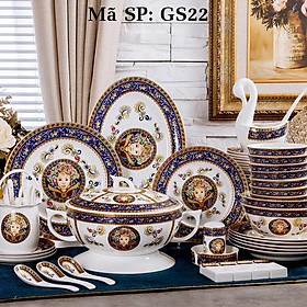 Mua Bộ bát đĩa SỨ XƯƠNG cao cấp  Bộ bát ăn cơm Họa tiết Châu Âu 58 chi tiết  Hàng Nhập khẩu  An toàn tuyệt đối cho sức khỏe