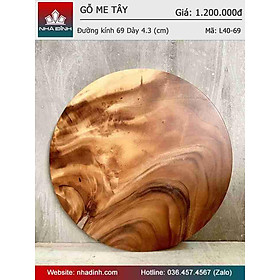 Mua Mặt Bàn Tròn Gỗ Me Tây Nguyên Khối Đường Kính 69 Dày 4 3 (cm)