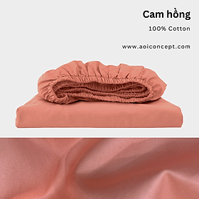 Ga Giường Cotton Satin 1m8 x 2m Nhiều Màu bo chun Cao Cấp À Ơi Concept không xù lông trơn mượt thoáng mát Home Bedding