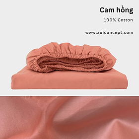 Ga Giường Cotton Satin 2m2 x 2m Nhiều Màu bo chun Cao Cấp À Ơi Concept không xù lông trơn mượt thoáng mát Home Bedding