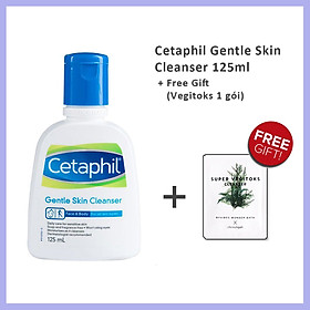 Sữa Rửa Mặt Dành Cho Da Nhạy Cảm Cetaphil Gentle Skin Cleanser 125ml + Tẩy Tế Bào Chết Mini Wonder Bath Super Vegitoks Cleanser 3ml