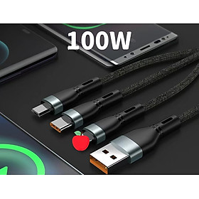 Mua Cáp sạc nhanh 100W(6A) 3 trong 1  tích hợp 3 đầu kết nối (Android  iOS  Type C)