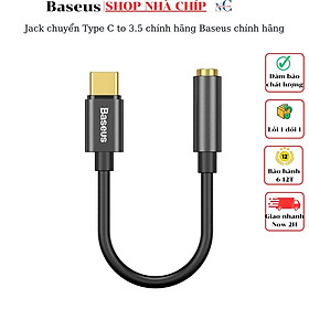 Jack chuyển Type C to 3.5 chính hãng Baseus chính hãng