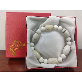 Vòng tay đá thạch anh cà na trắng, vòng tay phong thủy chuỗi hạt đá