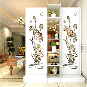 Mua bình phong hoa sen 2 cánh liền kệ giữa