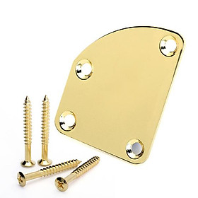 Electric Guitar Neck Plates w/ Screw String Instrument Replacement Part Gold