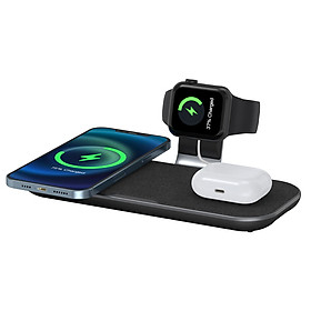 Mua Dock Wiwu Power Air PA3IN1B Dành Cho Điện Thoại  Apple Watch  Tai Nghe Sạc Không Dây Thông Minh 15W - Hàng Chính Hãng