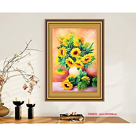 Mua Tranh thêu kín Hoa hướng dương vs8251  kích thước 50 x 66 cm