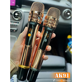 Mua Combo 2 Micro Karaoke Không Dây MTMAX AK91 Cao Cấp Kèm Pin