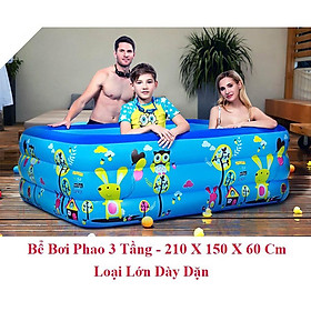 hồ bơi phao trẻ em,Bể bơi phao trong nhà, hình chữ nhật kích thước 210cm