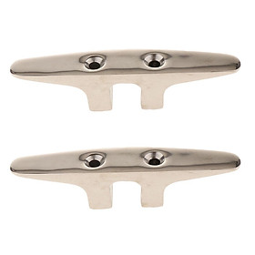 2 Pieces Stainless Steel Mooring Cleat for Marine Boat Polished Rope Cleat