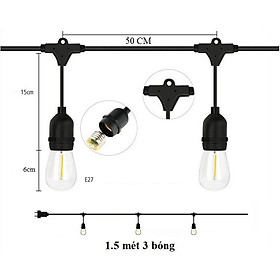 Mua Dây đèn bóng led edison G45 1.5 mét 3 bóng 4w đèn trang trí