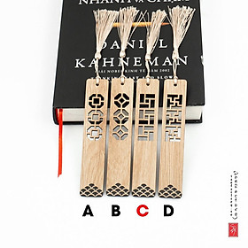 Bookmarks SAN-BM01: Thẻ đánh dấu sách bằng gỗ phong cách cổ điển vintage