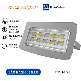 Đèn Pha Năng Lượng Mặt Trời 200W Blue Carbon BCT-FLRP2.0 Đèn Pha Led Ngoài Trời, Chống Nước IP66 | Phúc Thịnh Solar