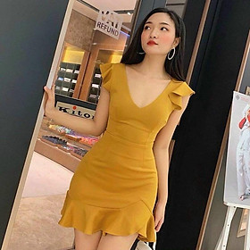 Đầm đuôi cá cổ tim cánh tiên đan dây lưng xinh xắn