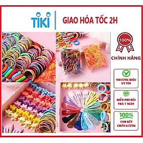 Hộp Kẹp tóc, cột tóc, dây buộc tóc set 780 chi tiết kẹp tóc cho bé