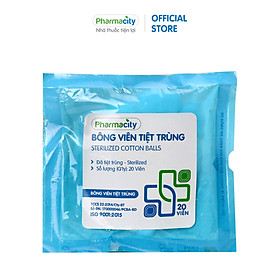 Bông viên tiệt trùng tiện dụng Pharmacity 2cm x 2cm