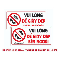 Mua Tem Để Giầy Dép Bên Ngoài  Tem Decal Nhựa Dán Chú Ý  Nhắc Nhở Để Giầy Dép Bên Ngoài Phòng Để Giữ Vệ Sinh. Takyhome 5003