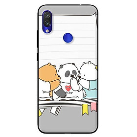 Ốp in cho Xiaomi Redmi Note 7 3 Chú Gấu 3 - Hàng chính hãng