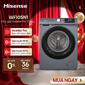 Máy giặt Hisense Inverter Pro 10.5 kg WF105N1 Giặt hơi nước diệt khuẩn, bảo hành 3 năm - HÀNG CHÍNH HÃNG