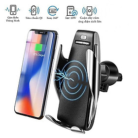 Giá Đỡ Điện Thoại Kiêm Sạc Nhanh Không Dây Trên Ô Tô Smart Sensor S5 Hình Chú Chim Cánh Cụt Chuẩn Sạc Qi