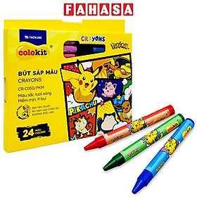 Hộp 24 Bút Sáp Màu Pikachu - Colorkit CR-C050/PKM