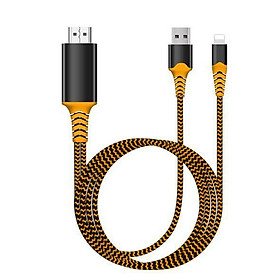 Mua Cáp kiết nối điện thoại lên tivi cho IPhone  Ipad loại cao cấp IOS 8-12 mới nhất 2018 - Vàng