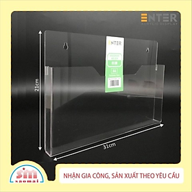 Kệ nhiều giấy treo tường mica Enter C13H 30x21cm A4 ngang, đáy 25mm, có hậu mica
