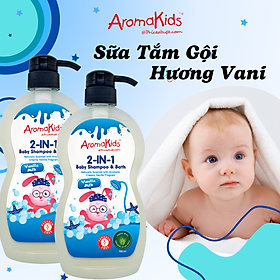 Sữa tắm gội cho bé;Sữa tắm bé; Sữa tắm gội 2in1 AromaKids-Hương sữa vani, 750ml/chai 