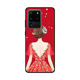 Ốp Lưng Dành Cho Samsung Galaxy S20 Ultra mẫu Cô Gái Váy Đỏ - Hàng Chính Hãng