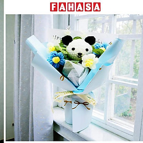 Hoa Len Xanh Kèm Gấu Valentine - MQ00141