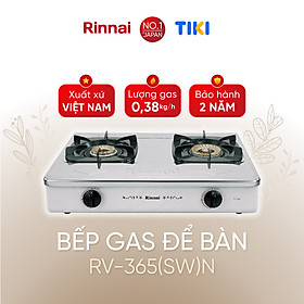 Bếp gas dương Rinnai RV-365(SW)N mặt bếp inox và kiềng bếp men - Hàng chính hãng.