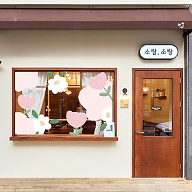 Mua Hình dán flower aesthetic trang trí gương cửa hàng cute 5