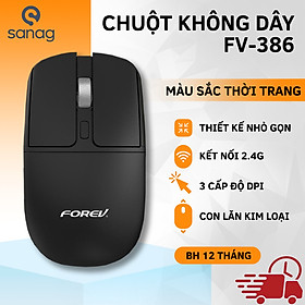 Chuột không dây Sanag Forev Fv386 Bluetooth chống ồn siêu nhạy dùng cho máy tính, laptop, tivi - Hàng Chính Hãng -  Đen cao cấp