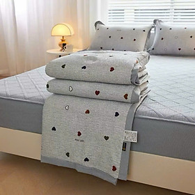 Chăn Đũi Cotton Nhăn Nhập Khẩu Cao Cấp - Chăn Mùa Hè Thoáng Mát, Mềm Mại, Đầy Đủ Tem Mác KT 2x2m3 - HÀNG CHÍNH HÃNG MINIIN