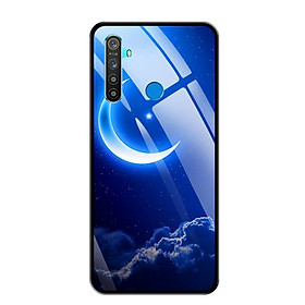 Ốp lưng kính cường lực cho điện thoại Realme 5 - 0220 MOON01 - Hàng Chính Hãng