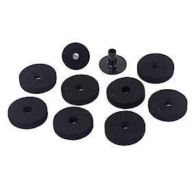 Plastic Drum Stand Felt Washer + 2 Cymbal Sleeves Replacement for Drum Accs