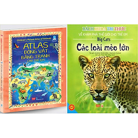 Hình ảnh Combo 2 Cuốn: Children's Picture Atlas of Animals - Atlas động vật bằng tranh cho trẻ em + Bách Khoa Tri Thức Về Khám Phá Thế Giới Cho Trẻ Em - Các Loài Mèo Lớn