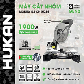 MÁY CẮT NHÔM NGHIÊNG 255MM 1900W G2-CN45255 HUKAN -HÀNG CHÍNH HÃNG