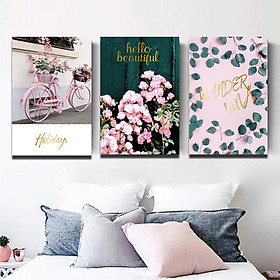 Mua Set 3 tranh Canvas Tone Hồng 40x60 cm