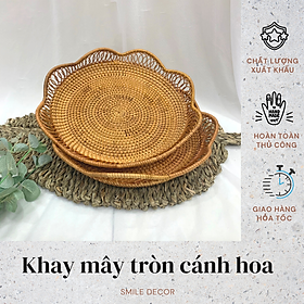 Mua Khay mây tròn cánh hoa đựng trái cây Smile Decor