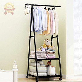 Mua Kệ chữ A cỡ lớn treo quần áo để giày dép túi xách phụ kiện mũ nón đa năng bằng kim loại bánh xe di động size to tiện lợi